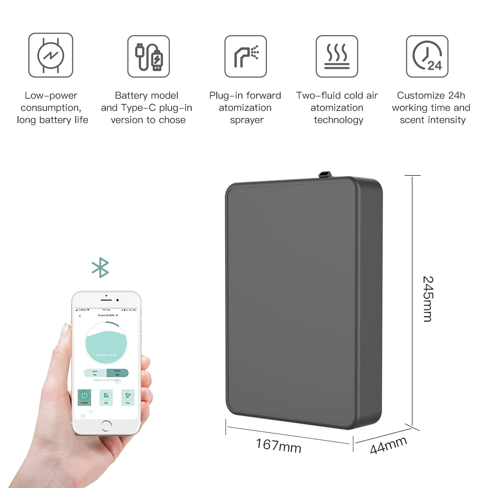 Smart Oil Diffuser Bluetooth APP Control 500ml Home Hotel