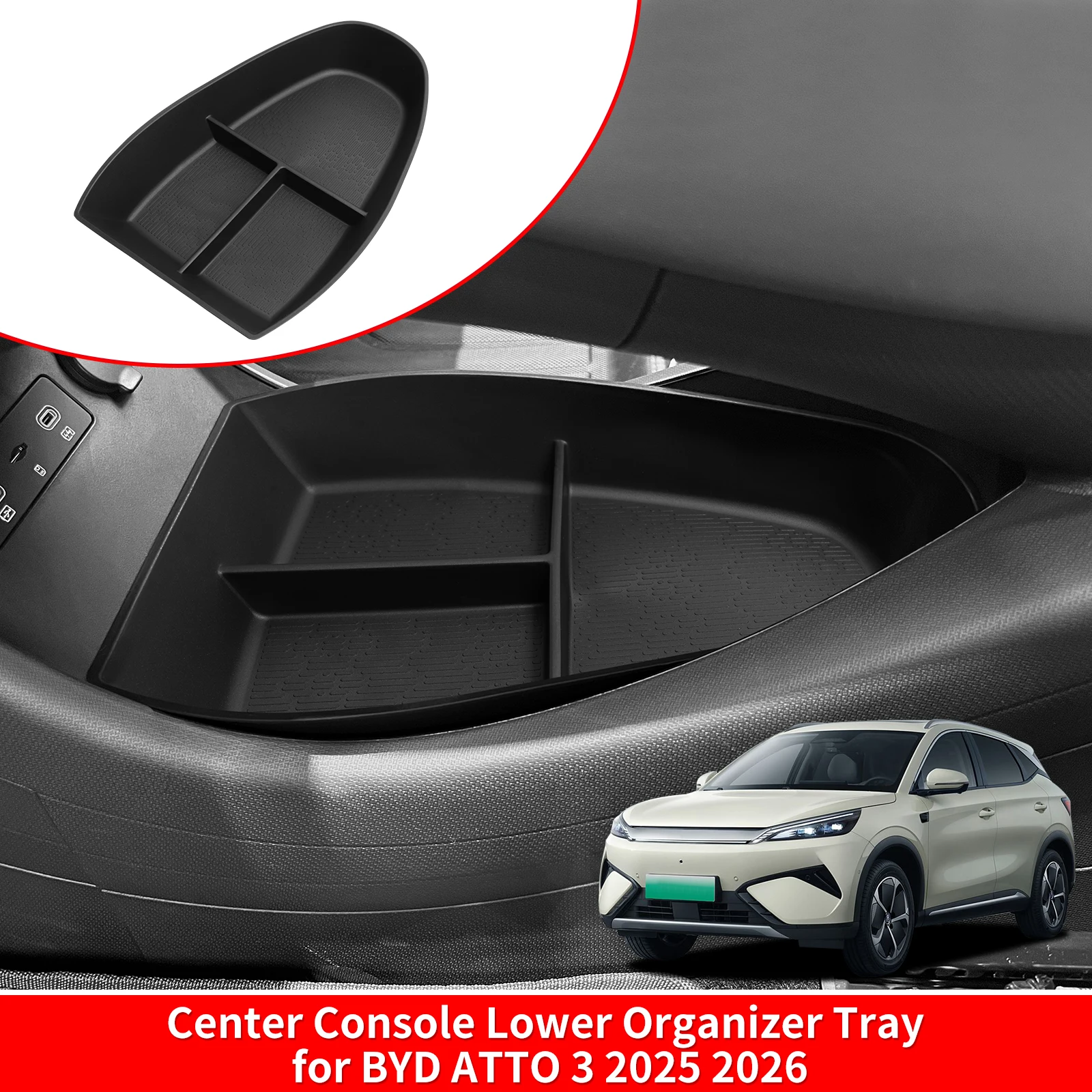 BYD ATTO 3 EVO 2025 2026 센터 콘솔 하단 수납함 내부 액세서리 정리함 차량용 트레이 TPE