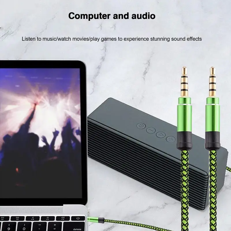 3/1.5m 3.5mm Adapter Aux Cable For Car Audio Gold Plated Jack To Jack 3.5 Aux Cable Male To Male Auxiliary Cord With Microphone