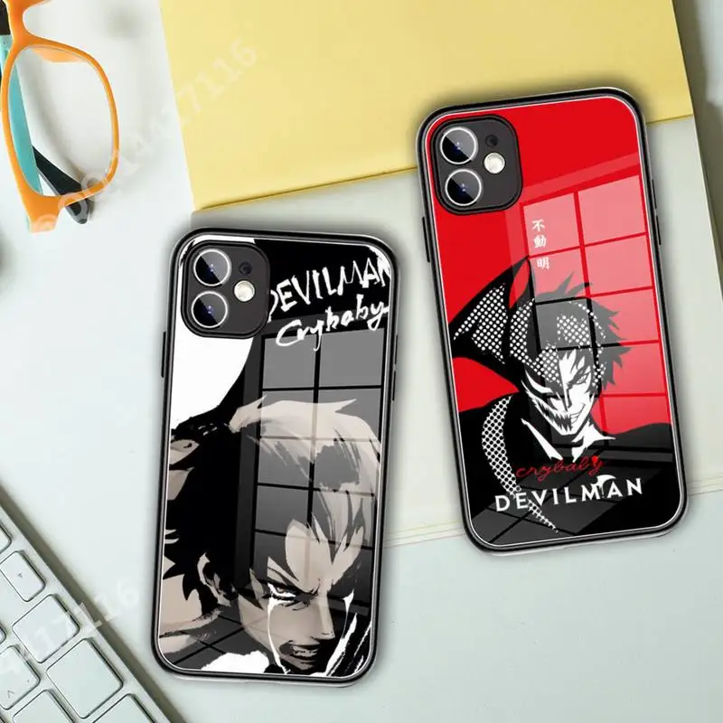 Чехол для телефона DEVILMAN Crybaby из закаленного стекла для iPhone 13 14 11 Pro XR XS MAX 8X7 Plus 12 Mini