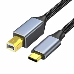 Universal USB C to USB B 2.0 Printer & Device Cable - 3m (Black)