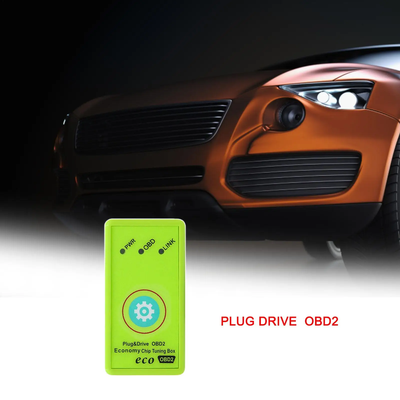 OBD2 Fuel Saving Chiptuning Box with Switch 12-24V Universal ABS ECO