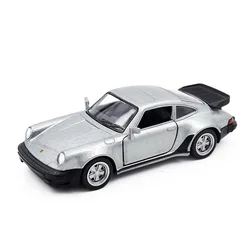 Retro Racing Alloy Diecast Porsche 911 Turbo Toy Car with Pull - Back Action (Silver)