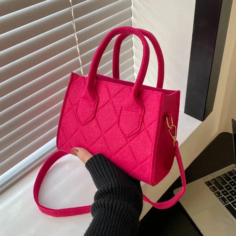 

Women's Mini Handbags High Quality Felt Side Shoulder Bags for Women 2024 Cute Short Handle Lady Crossbody Bag Shopper Tote Bag
