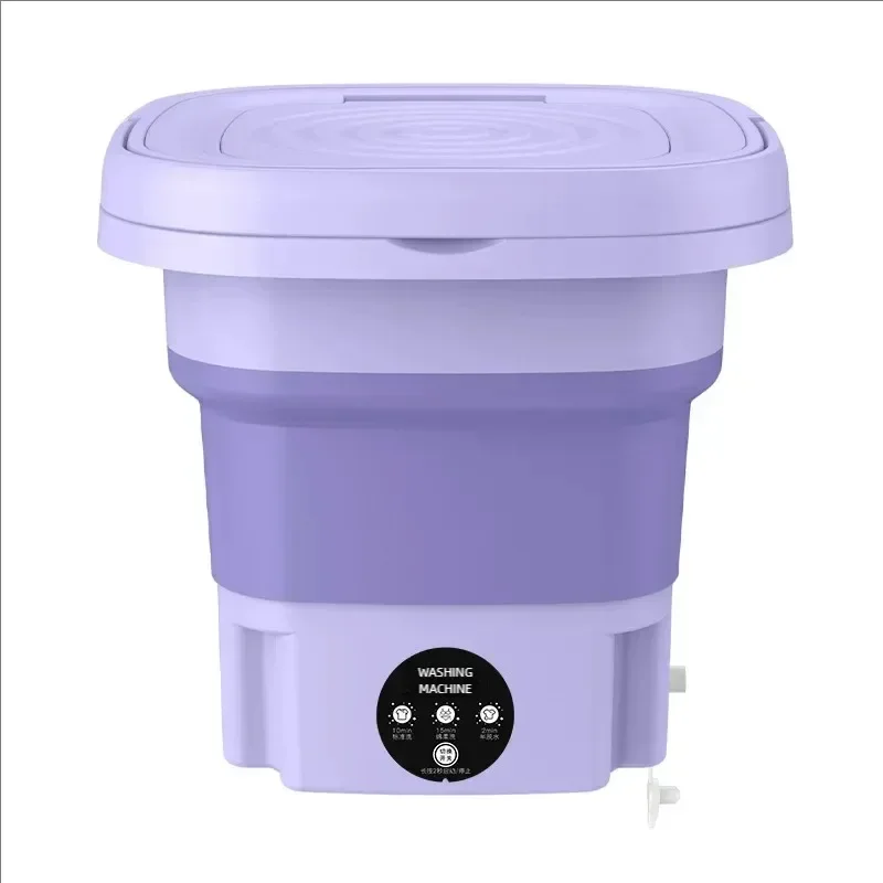 Folding Washing Machine Student Dormitory Underwear Socks 8L Mini Cleaning Machine Portable Laundry Bucket Home Washing