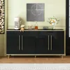 63" Buffet Sideboard Cabinet with Storage, High Glossy Coffee Bar Cabinet with Adjustable Shelves & Doors, Modern Storage Consol 3