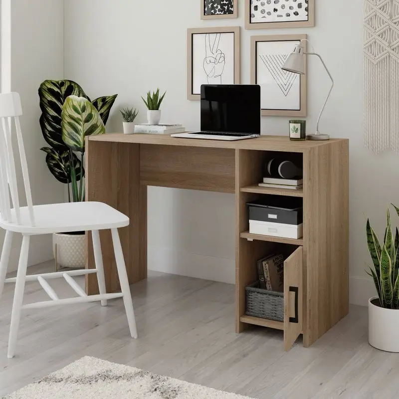 

Summer Oak Computer Desk with Extensive Storage Options