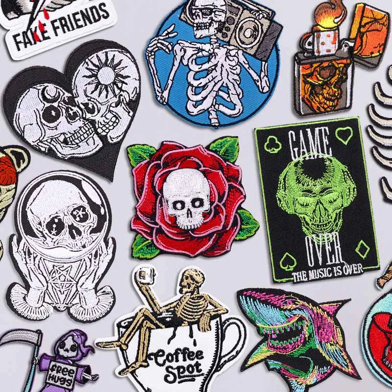 Parche De Calavera Bordado Para Coser Con Plancha, Tatuaje E | Meses