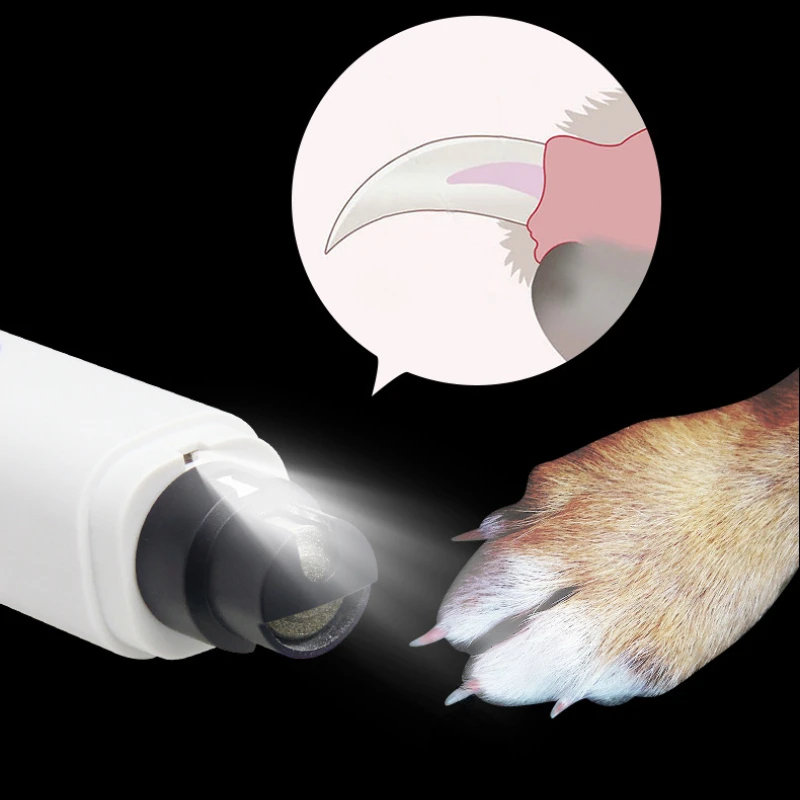 Electric Dog Nail Clippers Quiet Emery Nail Grinder Rechargeable USB Charging Pet Paws Grooming Trimmer Tools Dog Supplies 3