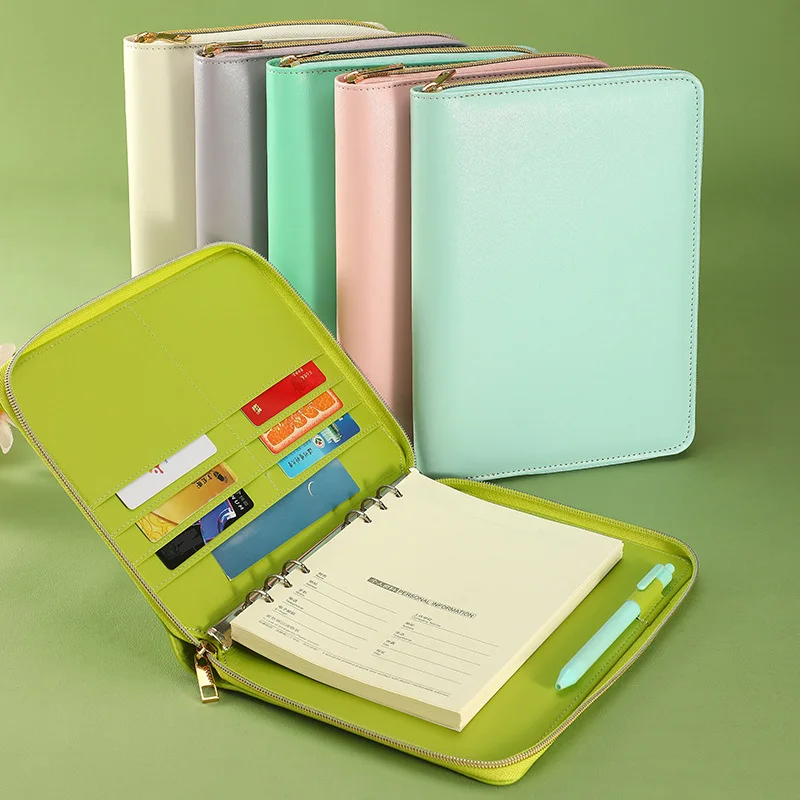 Cuaderno Digital Agenda Piel Anillas Agenda A5 De Piel De Poliuretano, Apta Para Recambio Anual, Con 6 Anillas Redondas Para Papel Cuaderno De Viaje Archivador A5