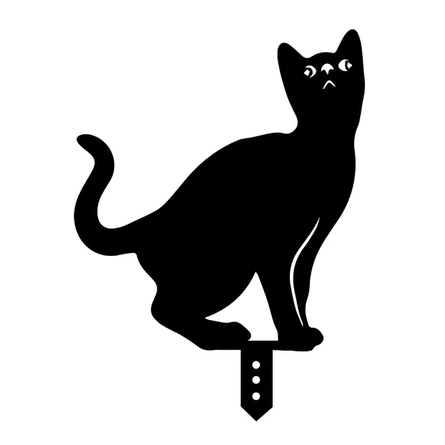 Húsvéti Udvari Díszek Műanyag Üreges Fedélzeti Kártya Dísz Kültéri Fekete Macskák Gyep Jel Macska Művészet Rajzfilm Szobor - Image 5