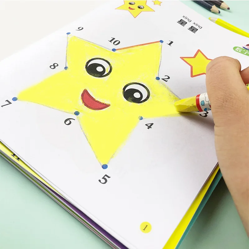 Libro di Disegno e Colorazione Passo dopo Passo per Bambini 2-6 Anni, Set da 8 Pezzi, Quaderno di Pittura per Educazione Precoce Prescolare - immagine 3