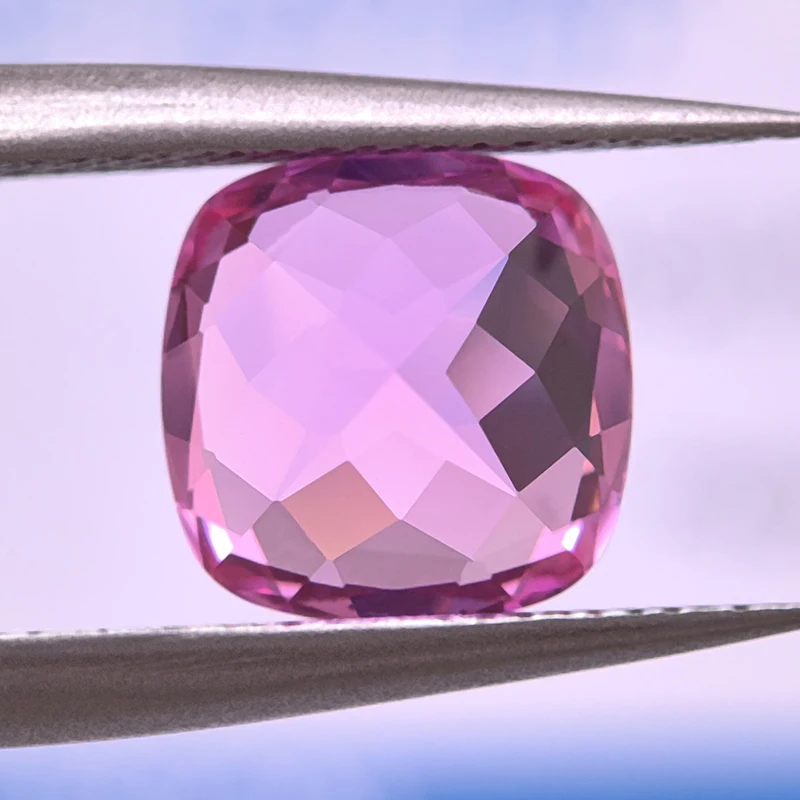 Lab Grown Sapphire Square Cushion Shape Pink VVS1 Selectable  AGL Certificate Gemstone Charms Beads Diy Jewelry Making Materials