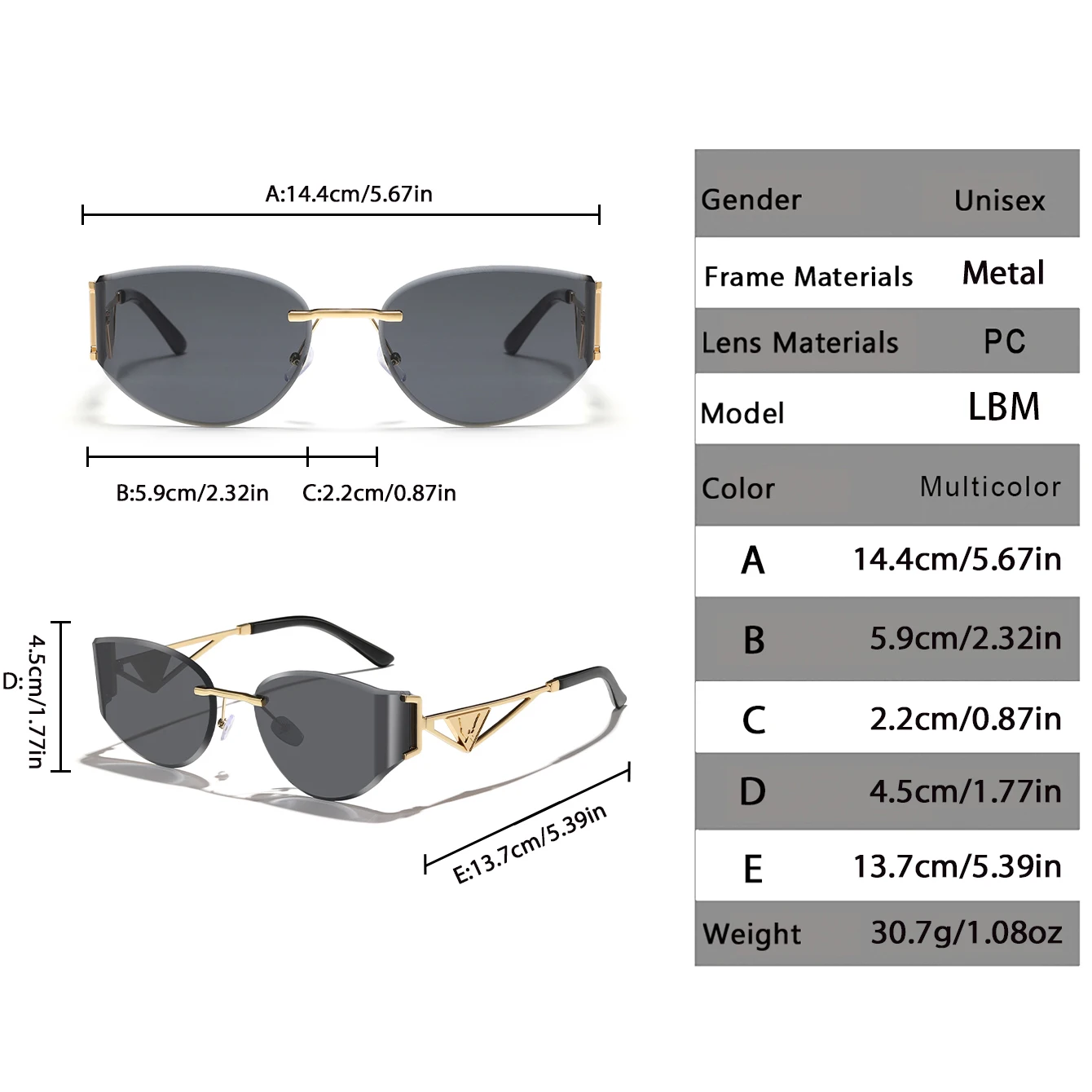 Trendy Metal Sunglasses UV protection for Men and Women Outdoor Cycling Hiking