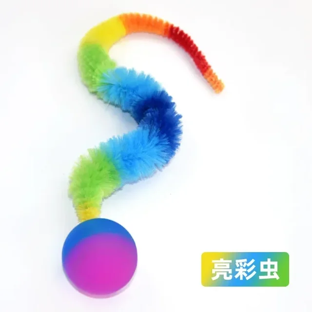 1/5/10PCS Cat interactive toys Tickle Cat Colorful bouncing ball Pet supplies Puzzle teasing indoor cat caterpillar elastic toy 5