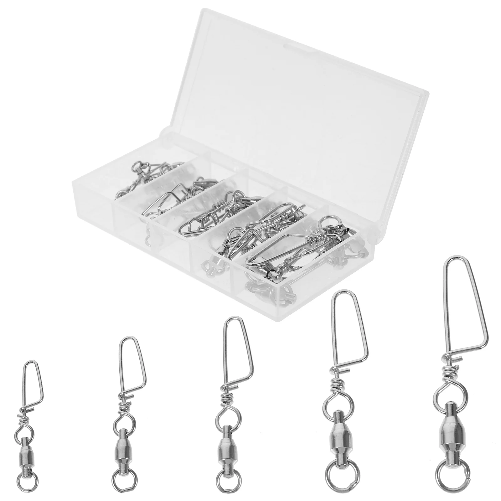 

25 Pcs Fishing Swivel Line Connector Copper Fishhooks Arc Tackle Swivels Accessories Kit