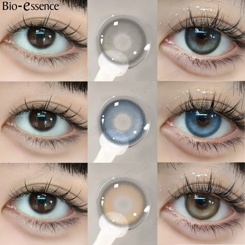 Bio-essence 1 Pair Myopia Lenses Korean Lenses Colored Contact Lenses with Degree Natural Lenses Blue Lenses Hot Sellers