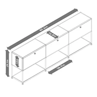 Modern Storage Cabinet Stainless Metal Organizer TV Stand Cabinet for Living Room and Home Office Furniture 2