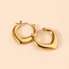 French Heart-shaped Stainless Steel Earrings, Non Fading Women's Gold Color Metal Earrings Jewelry Accessories 1