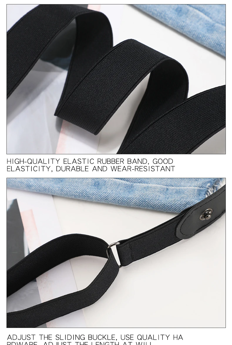Osynligt bälte för jeans, justerbart elastiskt bälte utan spänne_voghion.com