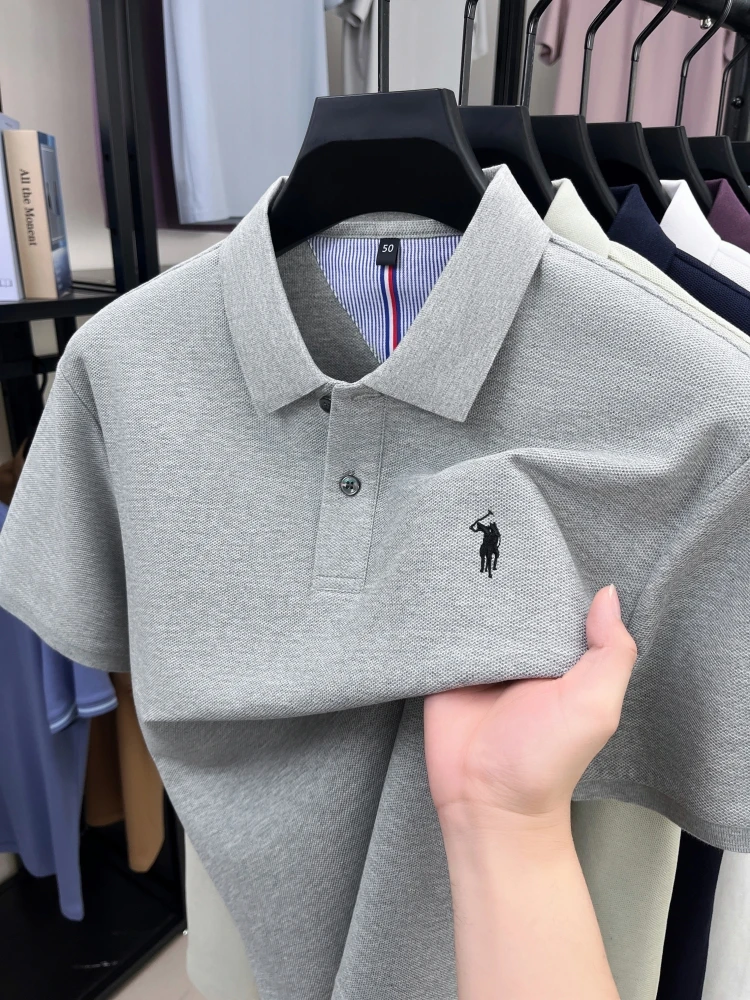 Polo a maniche corte ricamata in pony di moda di lusso da uomo di marca estiva nuova maglietta Paul di fascia alta per il tempo libero e il tempo libero - immagine 2
