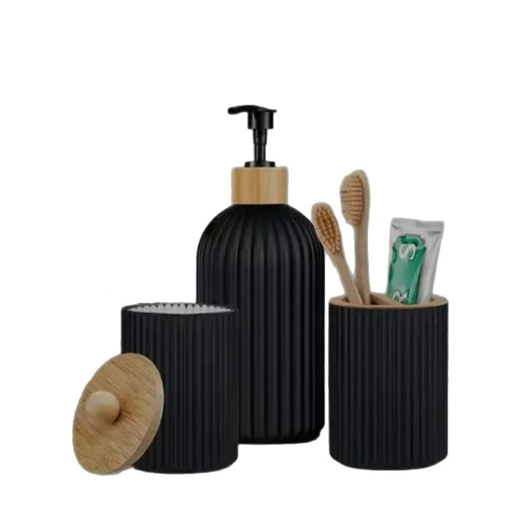 Elegant Glass Bathroom Toiletries Collection: Large-Capacity Soap Dispenser and Compact Travel Set