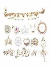 

Fashion Shoes Charms Designer Croc Charms Bling Rhinestone Girl Crystal diamond gem Decoration Metal Pearl Crown Accessories