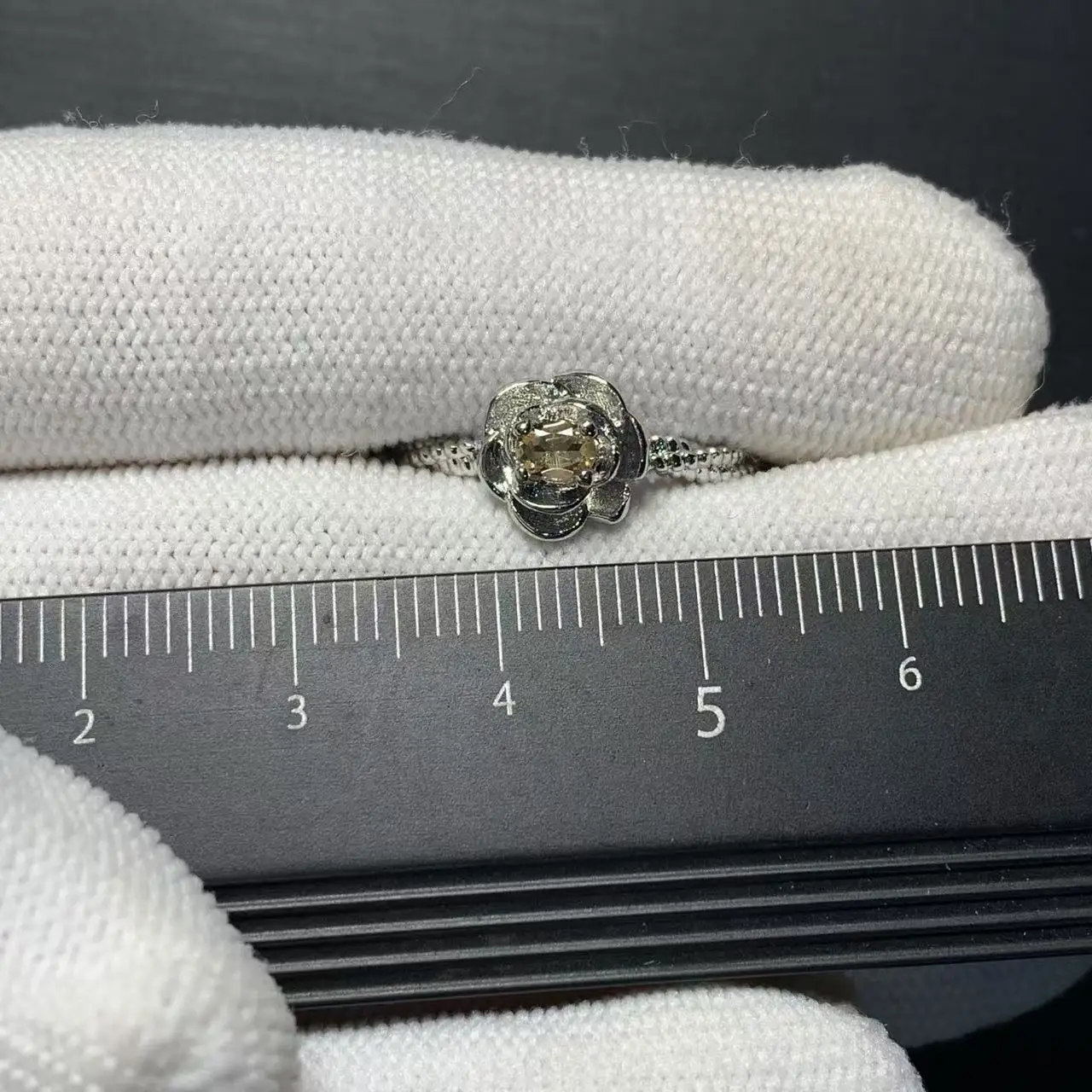 3MM Natural Citrine Ring Adjustable Female Ring Jewelry for Women Gift Wholesale High Quality Vintage Fine