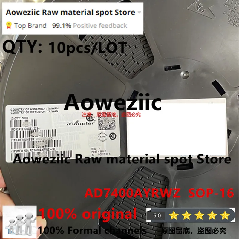 

Aoweziic 2022+ 100% New Imported Original AD7400AYRWZ-RL AD7400AYRWZ AD7400A SOP-16 Analog to Digital Converter Chip