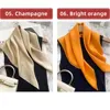 100% Pure Silk Hair Scarf Women Bandana 65cm Female Solid Color Handkerchief Women's Natural Silk Square Neckerchief Lady Gift 6