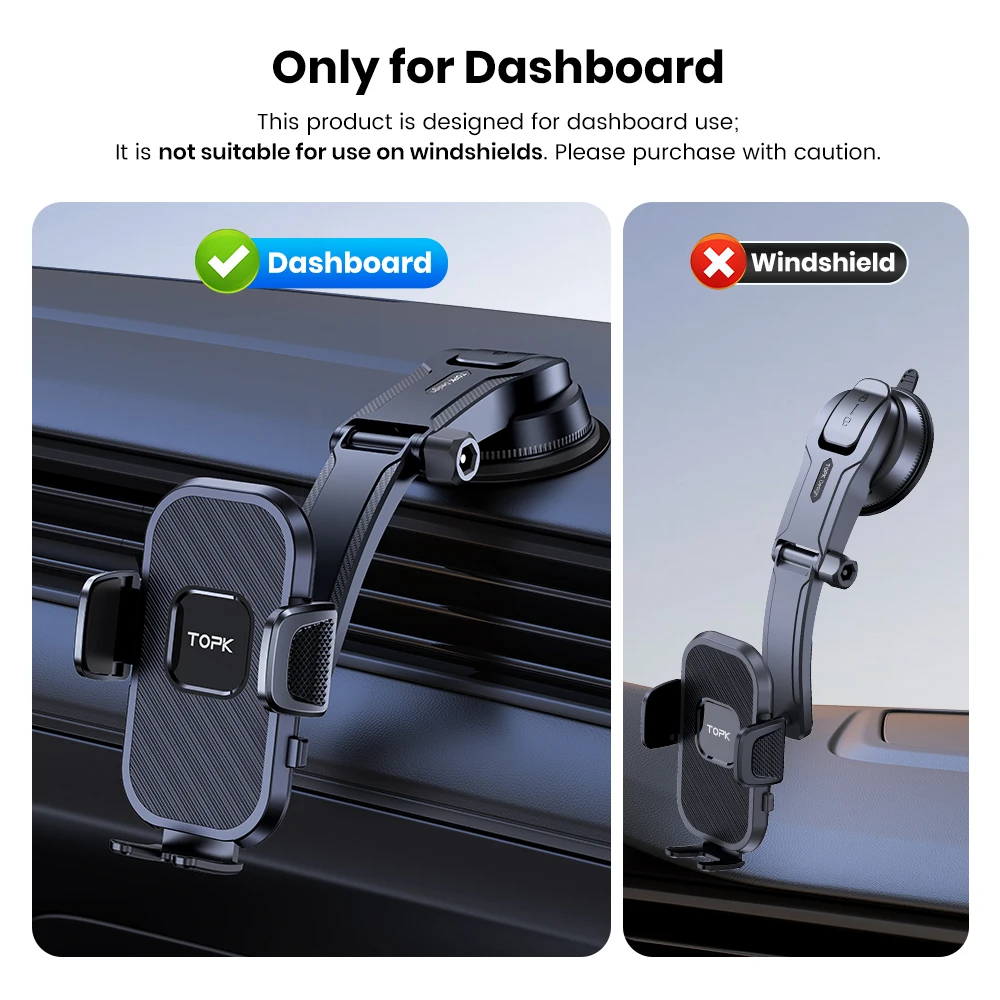 Universal Car Phone Holder with Air Vent and Suction Cup Mount