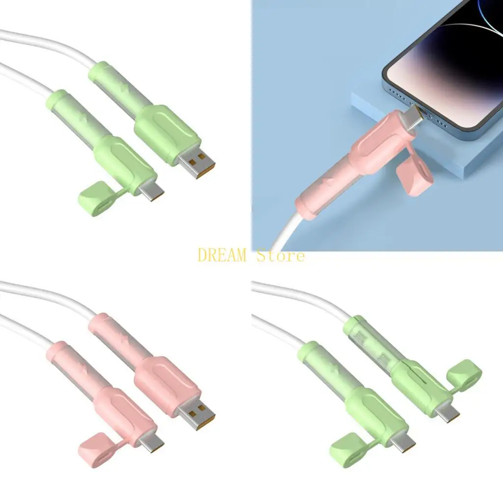 2pcs 데이터 케이블 보호자 실리콘 코드 세이버 케이블 윈더 2 in 1 보호 최고 판매
