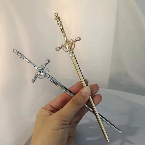 여성용 빈티지 펑크 금속 소드 머리핀, 중국 간단한 소드 헤어 스틱, DIY 헤어 스타일 디자인 도구 액세서리, 직송 2