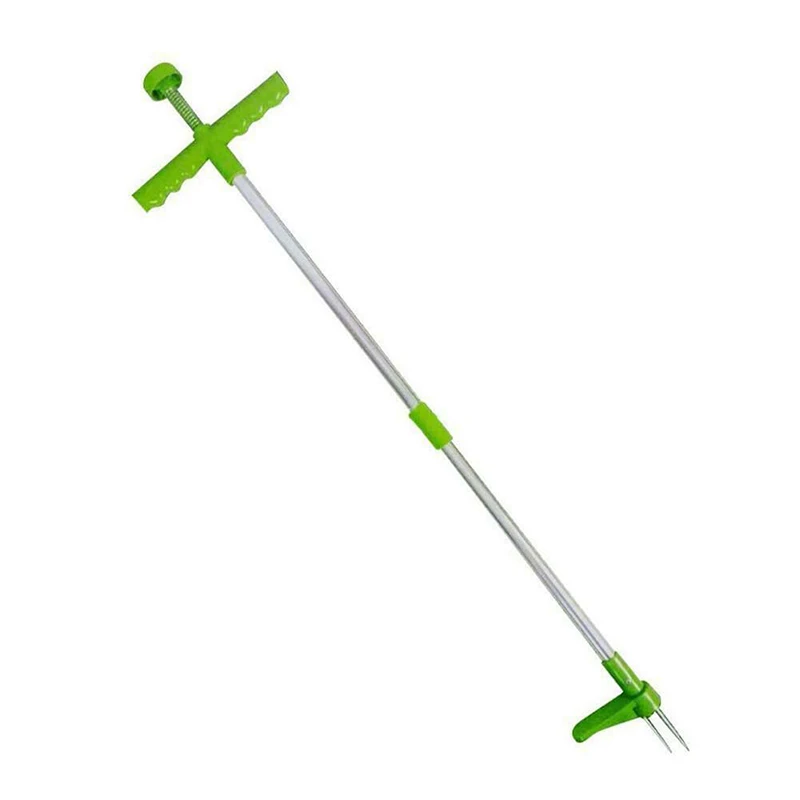 Long Handled Weed Remover - Aluminium No Bend Garden Lawn Weeding Tool with  3 Claws & Foot Pedal - Measures 100 x 21.5 x 4.5cm