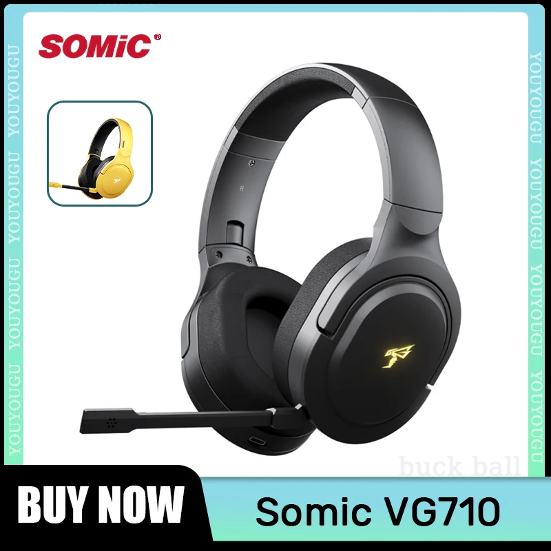 

Somic G710 Wireless Headphone Esports Gamer Bluetooth Earphones Noise Reduction HiFi High Fidelity Stereo Foldable Headphone