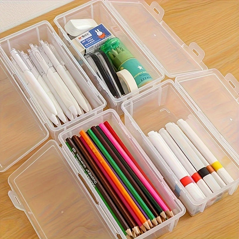 1/2/4 PCS Pencil Case Box PP Pencil Box Multi-function Stationery Organizer School Supplies for Office Pen Box Kits Sacs Pen Box
