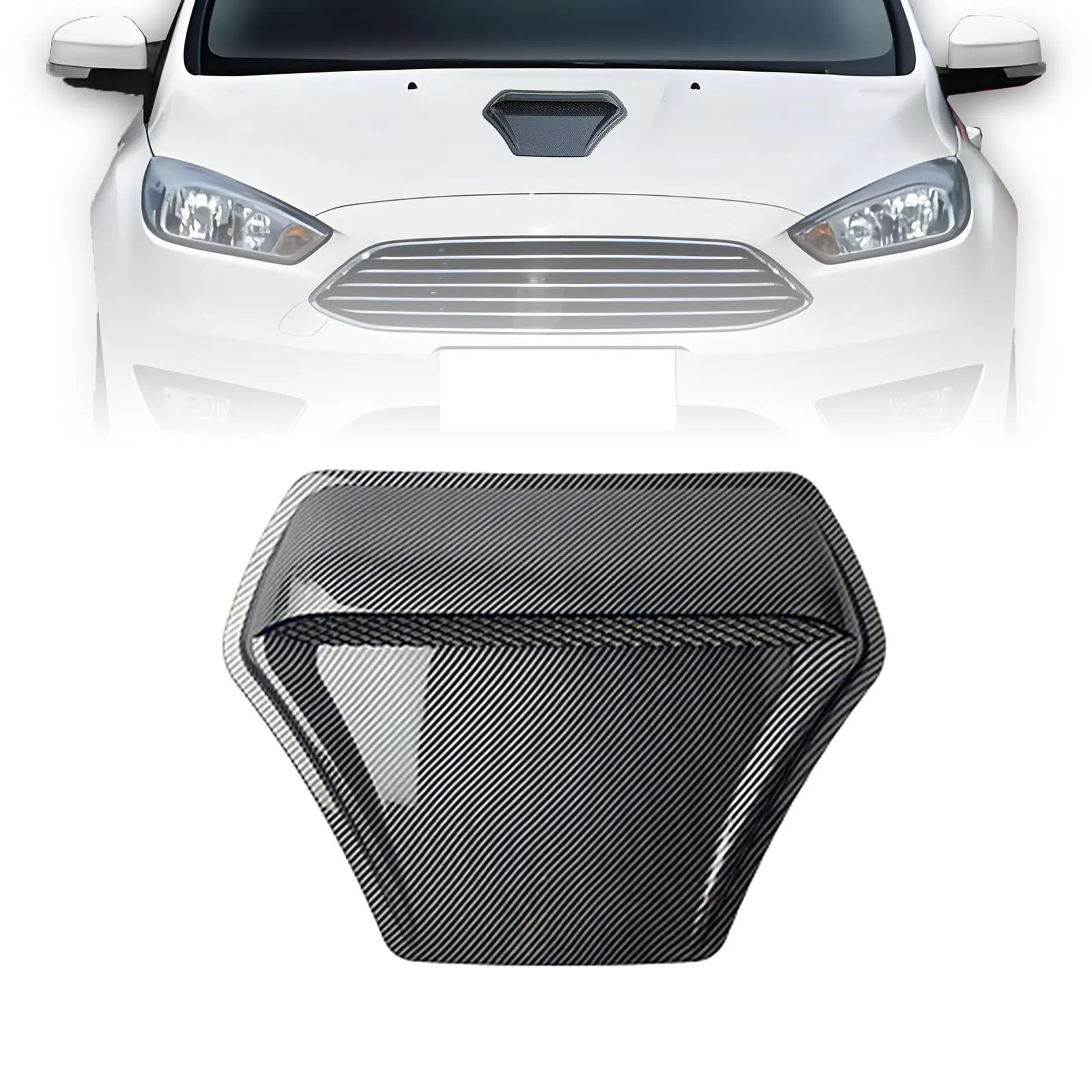 1pcs Universal Car Hood Vent Cover Sticker Decoration Styling Carbon Black Color
