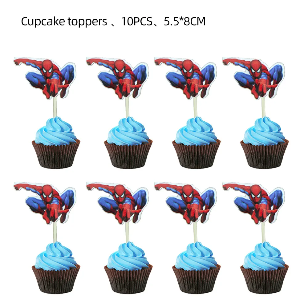 Spiderman Themed Birthday Party Supplies Disposable Meal Cup Tablecloth Children's Birthday Party Aluminum Balloon Decoration