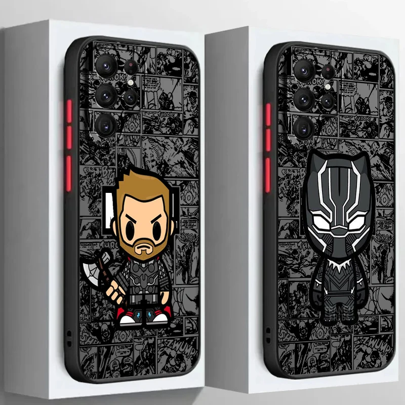 Комиксы Marvel Мстители, милый матовый полупрозрачный чехол для Samsung Galaxy S24 S23 S22 S21 S20 FE S10 S9 S8 Plus