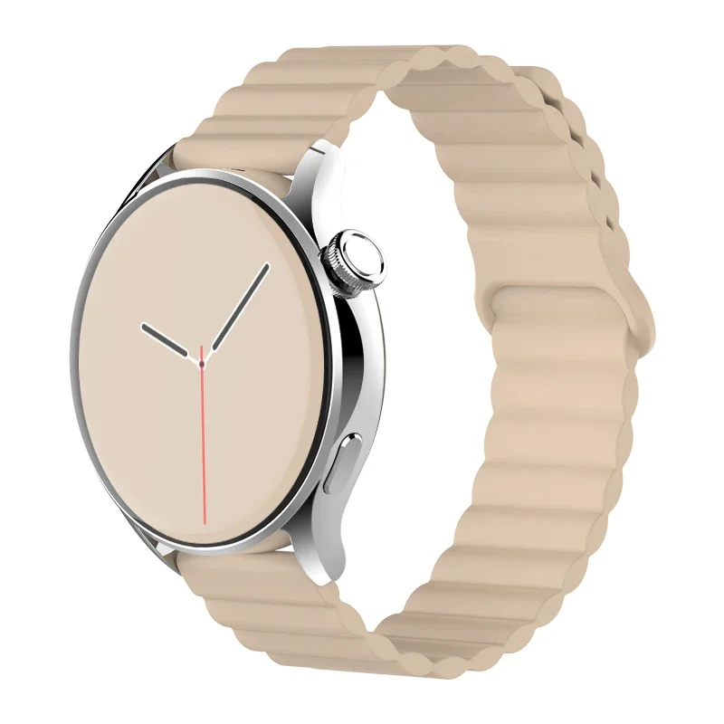Universal Magnetic Loop Silicone Smartwatch Strap – 20mm/22mm Band with Adjustable Link Bracelet Design