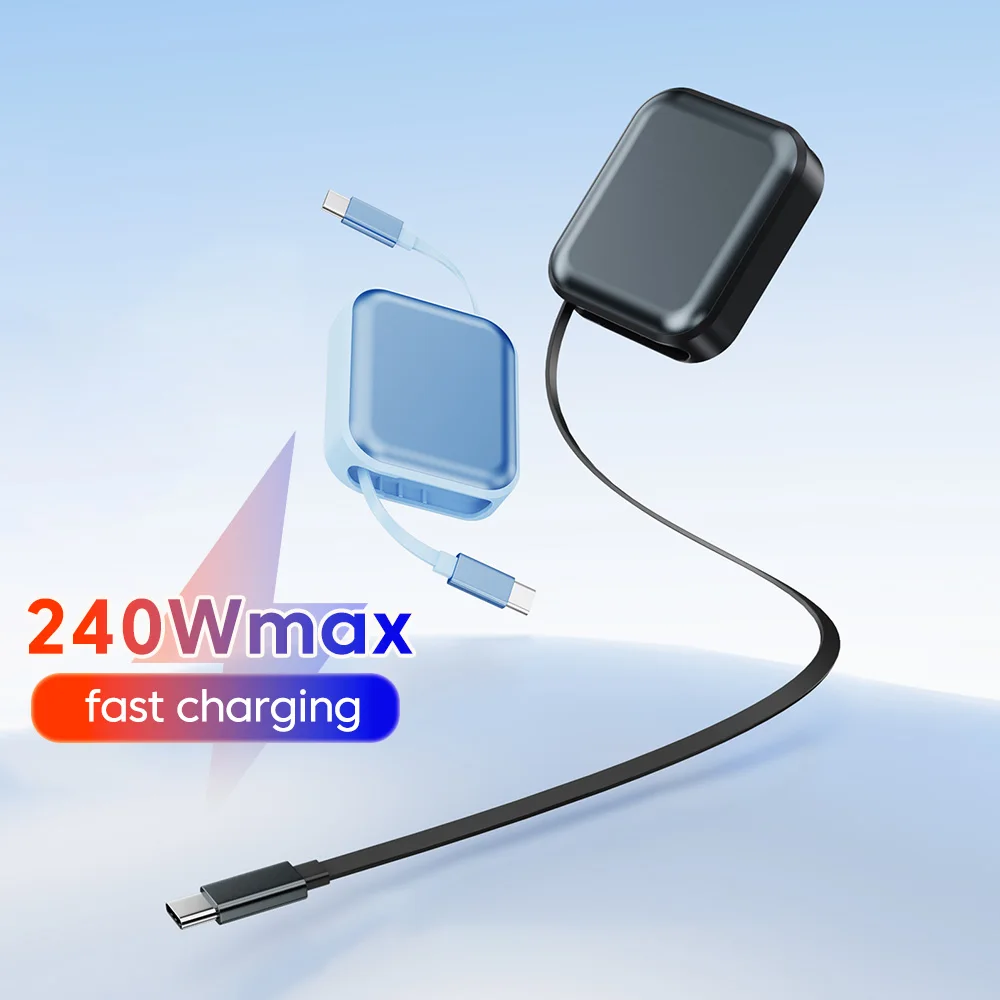 맥북 아이패드용 접이식 240W USB C 케이블, 아이폰 17 16 15 프로 맥스..