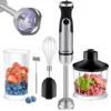 BioloMix 1200W 5-in-1 Immersion Hand Stick Blender Mixer Vegetable Meat Grinder 800ml Chopper Whisk 600ml Smoothie Cup 6