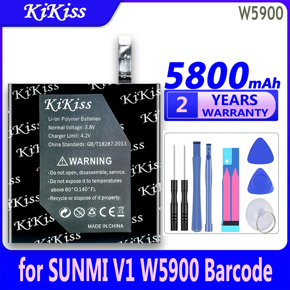 

Мощная батарея 5800 мач KiKiss W 5900 для штрих-кода SUNMI V1 W5900