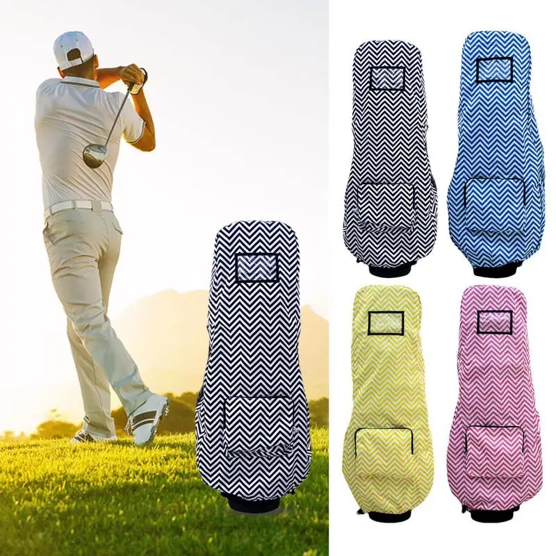 

Golf Bag Rain Cover Foldable Golf Club Dustproof Protector Golf Bag Raincoat With Pocket Portable Golf Bag Protective Sleeve