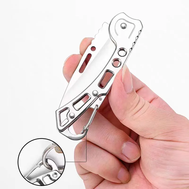 Folding Knife Stainless Steel Survival Hunting Camping Fishing Portable Fruit Carrying Outdoor Tools Survival Hand Tools folding knife