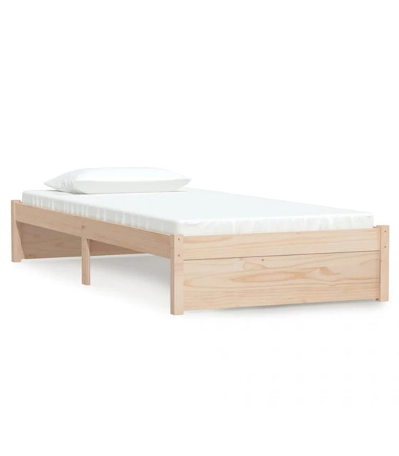 Estructura de cama individual madera maciza blanco 90x190 cm