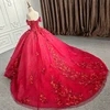 Quinceanera Dresses Ball Gown Flower Vestidos De 15 Años Red Sweetheart Flowers Beading DY9973 Evening Party Dress bar mitzvah 4