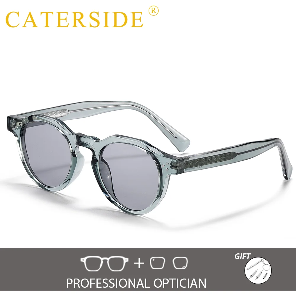 CATERSIDE Herren-Hyperopie-optische Sonnenbrille, runder Rahmen, Myopie-Rezeptbrille, private, maßgeschneiderte Outdoor-Brille, UV400 – Detail 6