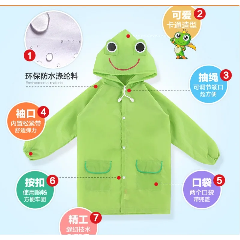 1PCS Children's cartoon raincoat Korean children's rain gear Cute baby poncho household goods playground Lovely and durable