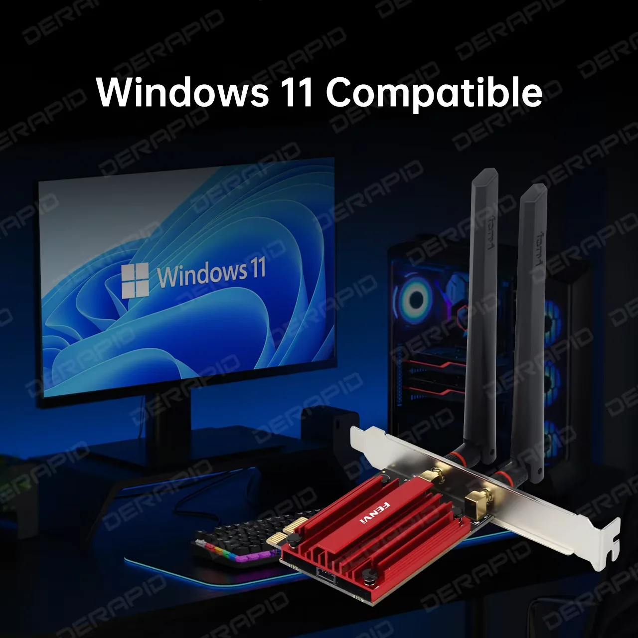 WiFi 7 MT7925 6500M PCIe 네트워크 카드 블루투스 5.4 6500Mbps 트라이 밴드 2.4G 5G 6GHz 고속 무선 어댑터 (Win10/11용)